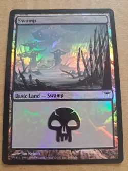 Swamp FOIL Basic Land Common Magic MTG Champions of Kamigawa - Image 1