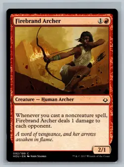 Magic MTG Hour of Devastation 4x Firebrand Archer #092/199 TCG CCG Playset - Image 1