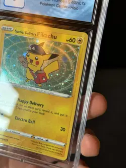 Pokemon Special Delivery Pikachu SWSH074 CGC 9.5 (psa) w/Swirl - Image 2