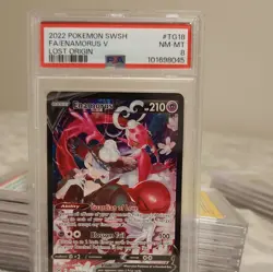 2022 PSA 8 Enamorus V FA #TG18 Full Art Trainer Gallery Pokemon TCG Lost Origin - Image 1