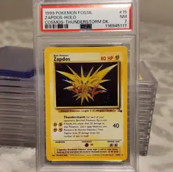 1999 POKEMON ZAPDOS FOSSIL COSMOS-THUNDERSTORM DECK -HOLO PSA 7 - Image 1