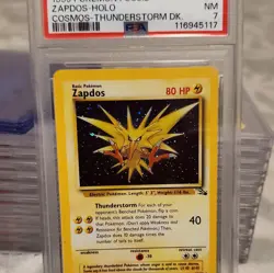 1999 POKEMON ZAPDOS FOSSIL COSMOS-THUNDERSTORM DECK -HOLO PSA 7 - Image 2