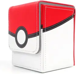 Pokemon Card Magnetic Deck Box Poke Ball Design Card Storage Leather Holder - Image 3