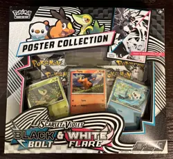 Pokemon Black Bolt And White Flare Unova Poster Collection Box! 4 Booster Packs - Image 1