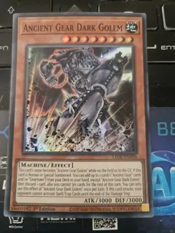 LEDE-EN006 Ancient Gear Dark Golem Super Rare Yugioh Card 1st Edition - Image 1