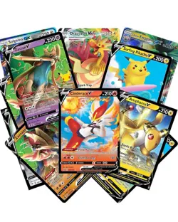Pokemon Cards 50-Card Assorted Lot with Guaranteed v Rare Pokemon Collectors - Image 1