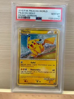 PSA 10 PIKACHU WORLD PROMO GERMAN 2010 POKEMON HOLO - Image 1
