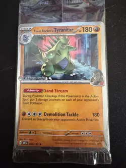 Team Rocket's Tyranitar 096/182 Sealed | Destined Rivals | Pokemon Center Stamp - Image 2