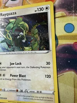 *SWIRL* Rayquaza SWSH029 Cosmos Holo Black Star Promo Pokemon Sword & Shield NM - Image 2
