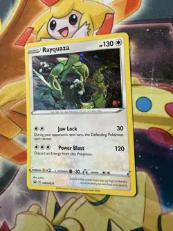 2x Swirl Rayquaza SWSH029 Cosmos Holo Black Star Promo Pokemon Sword & Shield NM - Image 1
