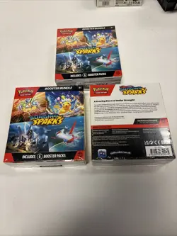 LOT OF 3 Pokemon TCG Scarlet And Violet Surging Sparks Booster Bundle Sealed - Image 2