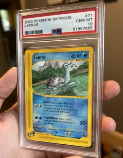 2003 POKEMON WOTC SKYRIDGE LAPRAS RARE PSA 10 #71 - Image 1