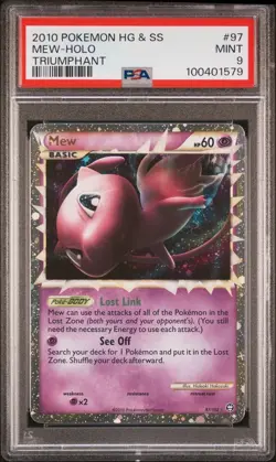 2010 POKEMON HGSS TRIUMPHANT MEW HOLO PSA 9 97/102 MINT LOW POP - Image 1