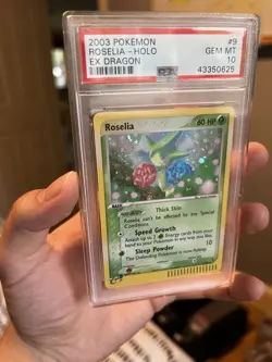 2003 POKEMON EX DRAGON ROSELIA HOLO PSA 10 #9/97 - Image 2