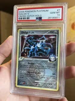 2009 POKEMON PLATINUM CROSS HATCH HOLO DIALGA PSA 10 #7/127 - Image 1