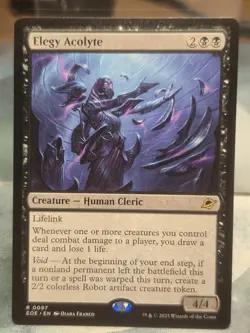 R 0097 Elegy Acolyte Rare Edge of Eternities MTG EOE Human Cleric Card - Image 1