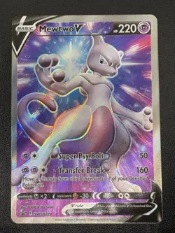 Mewtwo V SWSH 229 Sword Shield Black Star Promo Full Art Card Pokemon TCG NM - Image 1