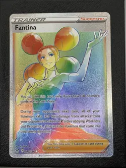 Fantina 206/196 Lost Origin Full Art Trainer Rainbow Rare Card Pokemon TCG NM - Image 1