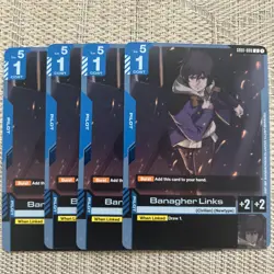 GUNDAM Card Game GD01-088 Banagher Links U Newtype Rising 4 card Playset English - Image 1