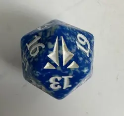 MTG d20 Spindown 20-sided Life Counter die dice Oath of the Gatewatch Blue White - Image 1