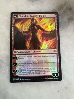 MTG Chandra Fire of Kaladesh Chandra Roaring Flame 135 Origins Prerelease Stamp - Image 2