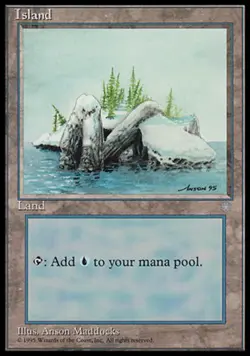 Light Play, English MTG Regular Island (336) Ice Age Magic the Gathering - Image 1