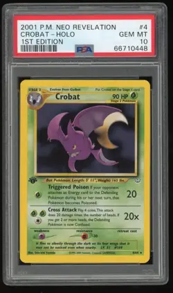 PSA 10 Pokemon Neo Revelation 1st Edition Crobat 4 Holo ⭐ - Image 1