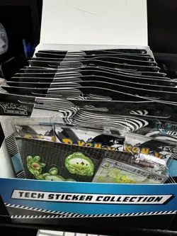 Pokemon TCG Black Bolt 3 PACK TECH STICKER DISPLAY CASE Sealed 12 ct - Image 2