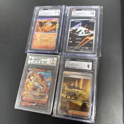 Lot Of 4 Graded Pokemon Cards Penny, Larvesta, Semisear V, Chi-Yu Prerelease! - Image 1