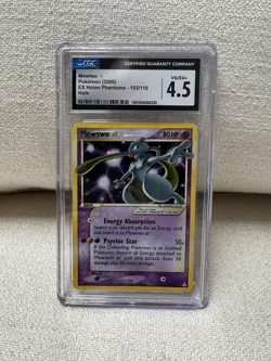 Pokemon Mewtwo Gold Star 103/110 CGC 4.5 VG/EX+ EX Holon Phantoms Slight Swirl - Image 1