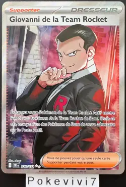 Carte Pokemon GIOVANNI DE LA TEAM ROCKET 225/182 FA Full Art EV10 DRI FR NEUF - Image 1