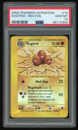 PSA 10 Pokemon Expedition Reverse Foil Dugtrio 10 ⭐ - Image 1