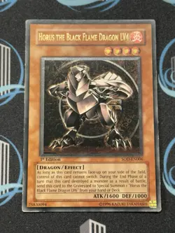 Yugioh Horus the Black Flame Dragon LV4 SOD-EN006 1st Edition Ultimate Rare MP - Image 1
