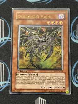 Yugioh Cyberdark Horn CDIP-EN001 Ultimate Rare 1st Edition MP - Image 1