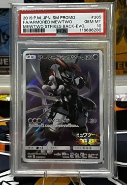 PSA 10 Pokemon Card Armored Mewtwo Promo 365/SM-P SM-P Movie Limited Japanese - Image 1