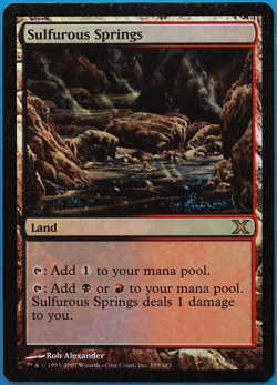 Sulfurous Springs FOIL 10th Edition HEAVILY PLD Land Rare CARD (498836) ABUGames - Image 1