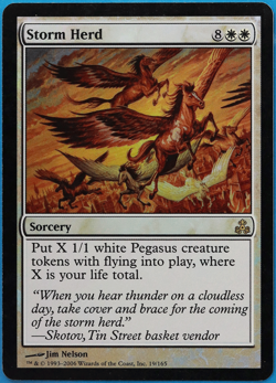 Storm Herd FOIL Guildpact HEAVILY PLD White Rare MTG CARD (ID# 498833) ABUGames - Image 1