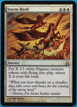 Storm Herd FOIL Guildpact HEAVILY PLD White Rare MTG CARD (ID# 498831) ABUGames - Image 1