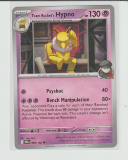 Pokemon TCG Destined Rivals Team Rocket's Hypno Card 080/182 - Image 1