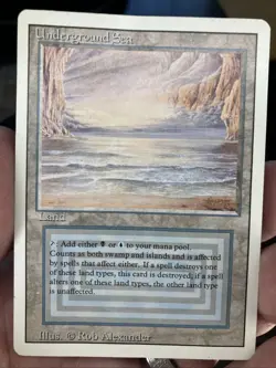Magic: The Gathering Underground Sea Revised Edition Dual Land Heavy Play MTG - Image 1