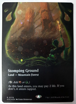 MTG Edge of Eternities - Stomping Ground - GALAXY FOIL Borderless - Rare 0378 NM - Image 1