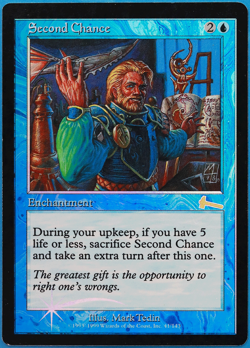 Second Chance FOIL Urza's Legacy HEAVILY PLD (Reserved List MTG Card) (498809) - Image 1