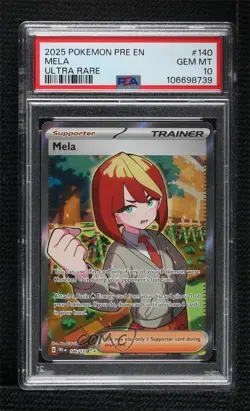 Mela Ultra Rare Pokemon Prismatic Evolutions PRE PSA 10 GEM MT 4k5 - Image 1