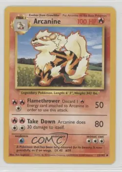 Arcanine Pokemon Base Set #23 1999 12g7 - Image 1