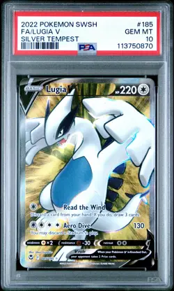 2022 POKEMON SWORD & SHIELD SILVER TEMPEST #185 FULL ART/LUGIA V PSA 10 - Image 1