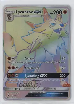 Rainbow - Lycanroc GX Pokemon Sun & Moon Burning Shadows #155 0n64 - Image 1