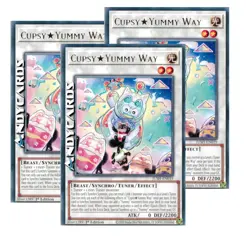 CUPSY★YUMMY WAY 3x • (Cupsy★Yummy Via) • Rara • JUSH EN019 • 1Ed • Yugioh! - Image 1