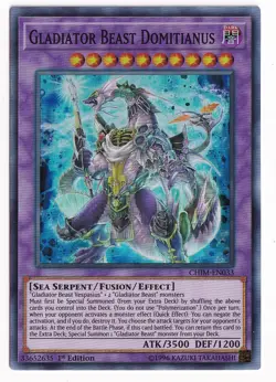 Yugioh Gladiator Beast Domitianus CHIM-EN033 Super Rare NM - Image 1