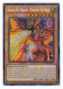 Yugioh! Harpie’s Pet Dragon LDS3-EN138 Secret Rare 1st Edition Pack Crimp - Image 1