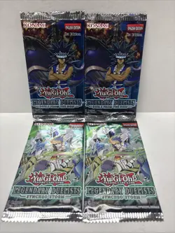 Lot of 4 YuGiOh! Legendary Duelists: Synchro Storm & Duels from the Deep 4 Packs - Image 1